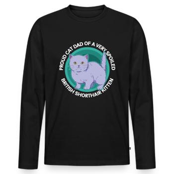 Britisch Kurzhaar Dad British Shorthair Geschenk - Männer Premium Bio Langarmshirt - Schwarz - Vorne - Nico (187cm)