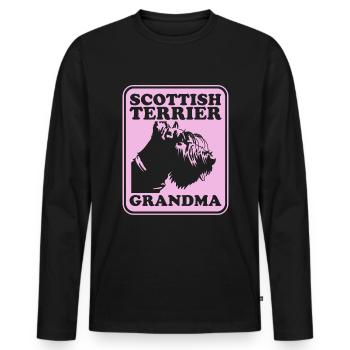 Scottish Terrier Grandma Dog Owner Cadeau - T-shirt manches longues Premium bio Homme - noir - Devant - Nico (187cm)