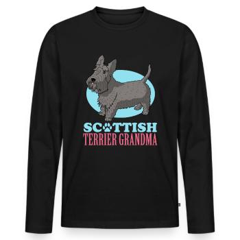 Scottish Terrier Grandma Dog Owner Cadeau - T-shirt manches longues Premium bio Homme - noir - Devant - Nico (187cm)