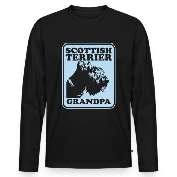 Scottish Terrier Grandpa Dog Owner Cadeau - T-shirt manches longues Premium bio Homme - noir - Devant - Nico (187cm)