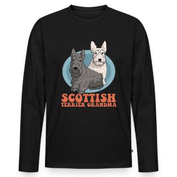 Grand-mère terrier écossaise | Cadeau de propriétaire de chien - T-shirt manches longues Premium bio Homme - noir - Devant - Nico (187cm)