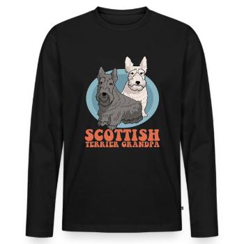 Scottish Terrier Grandpa Dog Owner Cadeau - T-shirt manches longues Premium bio Homme - noir - Devant - Nico (187cm)