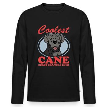 Cane Corso Grand-père | Cadeau de propriétaire de chien de chien - T-shirt manches longues Premium bio Homme - noir - Devant - Nico (187cm)