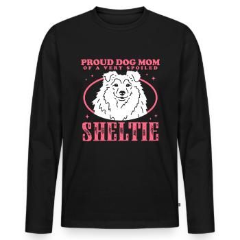 Sheltie Maman Shetland Sheepdog Dog Cadeau - T-shirt manches longues Premium bio Homme - noir - Devant - Nico (187cm)