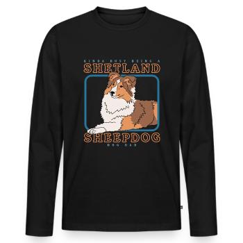 Shetland Sheepdog Dad Sheltie Hunde Geschenk - Männer Premium Bio Langarmshirt - Schwarz - Vorne - Nico (187cm)