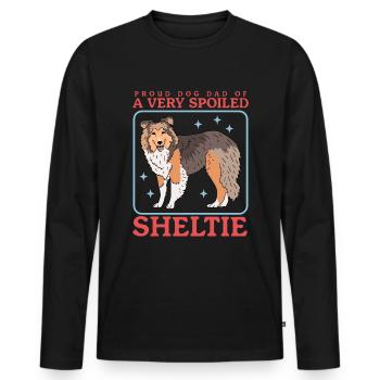 Sheltie Dad | Shetland Sheepdog Hunde Geschenk - Männer Premium Bio Langarmshirt - Schwarz - Vorne - Nico (187cm)
