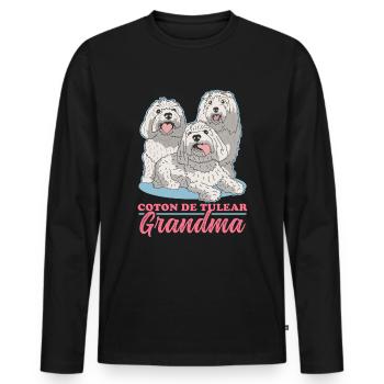 Coton de Tuléar Grand-mère | Cadeau de propriétaire de chien - T-shirt manches longues Premium bio Homme - noir - Devant - Nico (187cm)