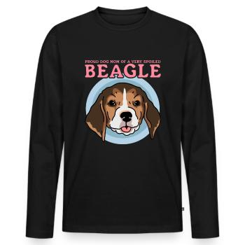 Beagle Maman Chien Maman Chien Propriétaire Cadeau - T-shirt manches longues Premium bio Homme - noir - Devant - Nico (187cm)