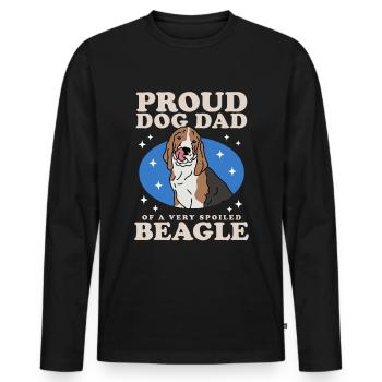 Beagle Papa Dog Lover Dog Owner Cadeau - T-shirt manches longues Premium bio Homme - noir - Devant - Nico (187cm)