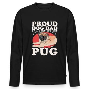 Mops Dad Hundeliebhaber Hundebesitzer Geschenk - Männer Premium Bio Langarmshirt - Schwarz - Vorne - Nico (187cm)