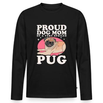 Mops Mom Hundeliebhaber Hundebesitzer Geschenk - Männer Premium Bio Langarmshirt - Schwarz - Vorne - Nico (187cm)