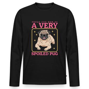 Mops Mom Hundeliebhaber Hundebesitzerin Geschenk - Männer Premium Bio Langarmshirt - Schwarz - Vorne - Nico (187cm)