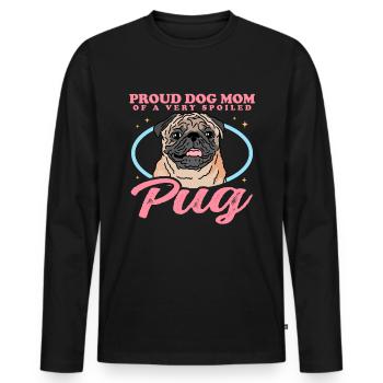 Maman Carlin | Dog Lover Dog Owner Cadeau - T-shirt manches longues Premium bio Homme - noir - Devant - Nico (187cm)