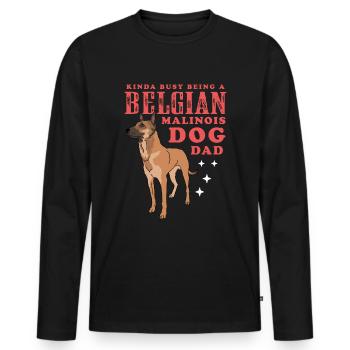 Belgian Malinois Dad Dog Owner Gift - Men's Premium Organic Long Sleeve Shirt - black - Front - Nico (187cm)