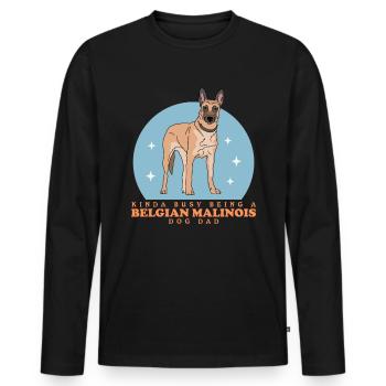Belgian Malinois Dad Dog Owner Dog Gift - Men's Premium Organic Long Sleeve Shirt - black - Front - Nico (187cm)