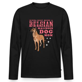 Belgian Malinois Mom Hundebesitzer Geschenk - Männer Premium Bio Langarmshirt - Schwarz - Vorne - Nico (187cm)