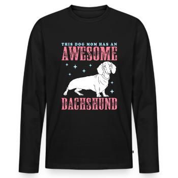 Dachshund Mom | Dackel Hundebesitzerin Geschenk - Männer Premium Bio Langarmshirt - Schwarz - Vorne - Nico (187cm)