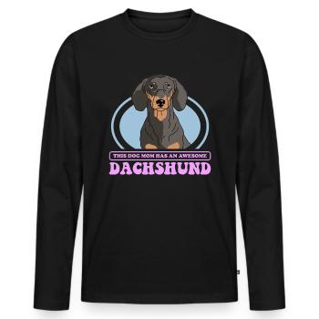 Dachshund Mom Dackel Hundebesitzer Geschenk - Männer Premium Bio Langarmshirt - Schwarz - Vorne - Nico (187cm)