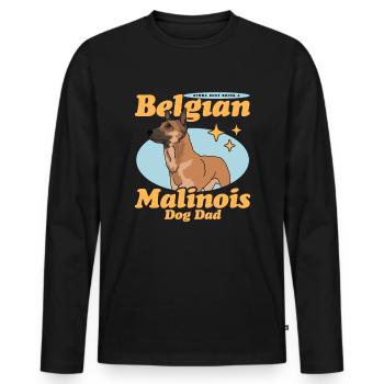 Belgian Malinois Dad Dog Dog Owner Gift - Men's Premium Organic Long Sleeve Shirt - black - Front - Nico (187cm)