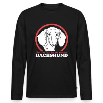 Teckel Papa Chiens Teckel Chien Papa Cadeau - T-shirt manches longues Premium bio Homme - noir - Devant - Nico (187cm)