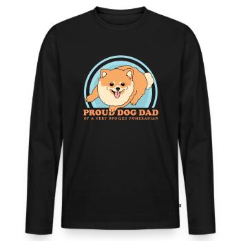 Pomeranian Dad Zwergspitz Hundehalter Geschenk - Männer Premium Bio Langarmshirt - Schwarz - Vorne - Nico (187cm)