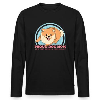 Poméranien Maman Zwergspitz Propriétaire de chien Cadeau - T-shirt manches longues Premium bio Homme - noir - Devant - Nico (187cm)