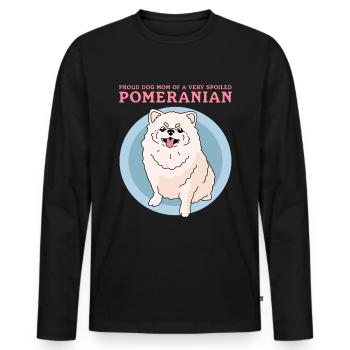 Poméranien Maman Propriétaire de chien Zwergspitz Cadeau - T-shirt manches longues Premium bio Homme - noir - Devant - Nico (187cm)