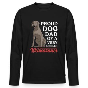 Weimaraner Papa | Cadeau de propriétaire de chien de chien - T-shirt manches longues Premium bio Homme - noir - Devant - Nico (187cm)