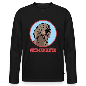 Weimaraner Papa Propriétaire de chien Chien Cadeau - T-shirt manches longues Premium bio Homme - noir - Devant - Nico (187cm)