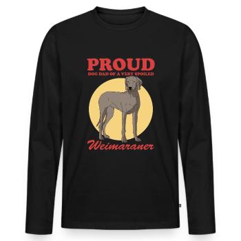 Weimaraner Papa Chiens Propriétaire de Chien Cadeau - T-shirt manches longues Premium bio Homme - noir - Devant - Nico (187cm)