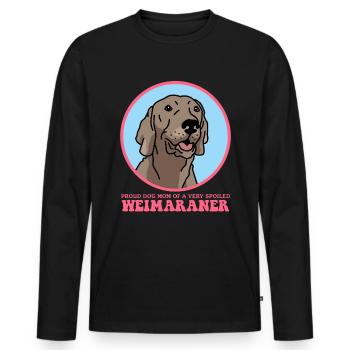 Weimaraner Maman | Cadeau de propriétaire de chien de chien - T-shirt manches longues Premium bio Homme - noir - Devant - Nico (187cm)