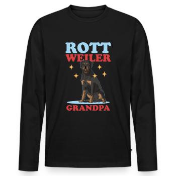 Rottweiler Grand-père Propriétaire de chien Dog Gift - T-shirt manches longues Premium bio Homme - noir - Devant - Nico (187cm)