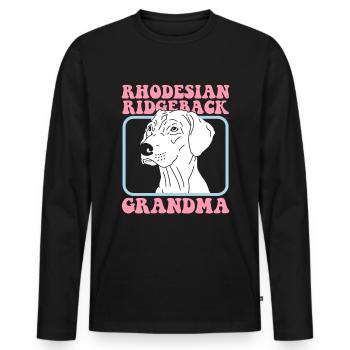 Rhodesian Ridgeback Grand-mère Propriétaire de chien Cadeau - T-shirt manches longues Premium bio Homme - noir - Devant - Nico (187cm)