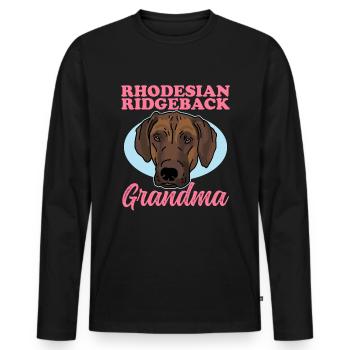 Rhodesian Ridgeback Grand-mère Chien Cadeau - T-shirt manches longues Premium bio Homme - noir - Devant - Nico (187cm)