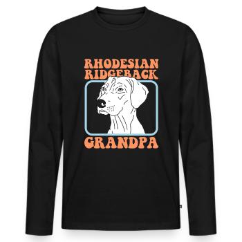 Rhodesian Ridgeback Grand-père Propriétaire de chien Cadeau - T-shirt manches longues Premium bio Homme - noir - Devant - Nico (187cm)