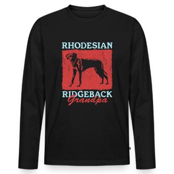Rhodesian Ridgeback Grand-père | Cadeau chien - T-shirt manches longues Premium bio Homme - noir - Devant - Nico (187cm)