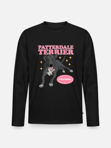 Patterdale Terrier Oma | Hond Eigenaar Gift - Mannen Premium Bio shirt met lange mouwen - zwart