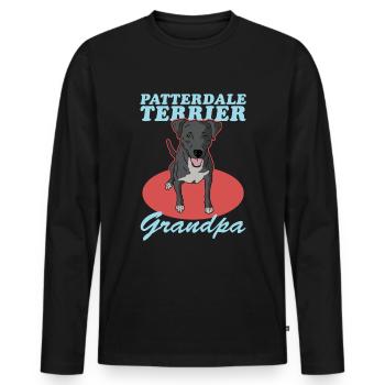 Patterdale Terrier Grandpa Dog Owner Gift - Men's Premium Organic Long Sleeve Shirt - black - Front - Nico (187cm)