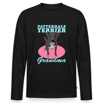 Patterdale Terrier Grandma Dog Owner Gift - Men's Premium Organic Long Sleeve Shirt - black - Front - Nico (187cm)