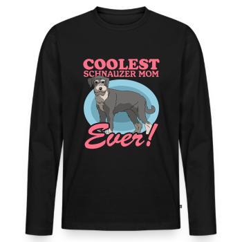 Schnauzer Maman Chien Propriétaire De Chien Cadeau - T-shirt manches longues Premium bio Homme - noir - Devant - Nico (187cm)