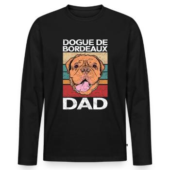 Great Dane Dad Dogue de Bordeaux Gift - Men's Premium Organic Long Sleeve Shirt - black - Front - Nico (187cm)
