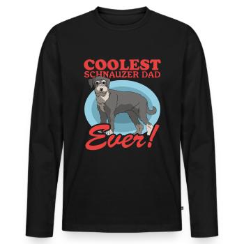 Schnauzer Papa Propriétaire de Chien Propriétaire Cadeau - T-shirt manches longues Premium bio Homme - noir - Devant - Nico (187cm)