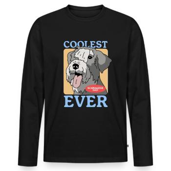 Schnauzer Papa | Cadeau propriétaire de chien propriétaire - T-shirt manches longues Premium bio Homme - noir - Devant - Nico (187cm)