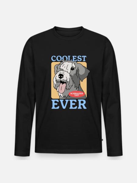 Schnauzer Dad | Hundebesitzer Herrchen Geschenk - Männer Premium Bio Langarmshirt - Schwarz