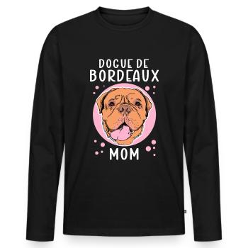 Bordeaux Great Dane Mom Dogue de Bordeaux Gift - Men's Premium Organic Long Sleeve Shirt - black - Front - Nico (187cm)