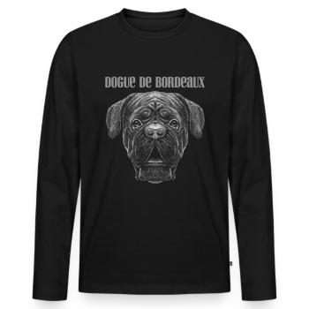Bordeaux Great Dane Dogue De Bordeaux Dog Gift - Men's Premium Organic Long Sleeve Shirt - black - Front - Nico (187cm)