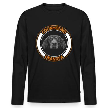 Coonhound Grandpa Dog Dog Owner Gift - Men's Premium Organic Long Sleeve Shirt - black - Front - Nico (187cm)