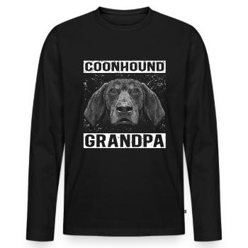 Coonhound Grandpa Dog Owner Dog Gift - Men's Premium Organic Long Sleeve Shirt - black - Front - Nico (187cm)
