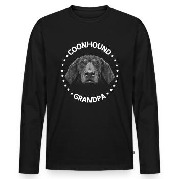 Coonhound Grandpa | Dog Dog Owner Gift - Men's Premium Organic Long Sleeve Shirt - black - Front - Nico (187cm)