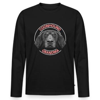 Coonhound Grandma Mistress Dog Owner Gift - Men's Premium Organic Long Sleeve Shirt - black - Front - Nico (187cm)